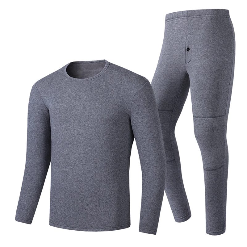 HD-02G Heating Underwear Pant Set Fleece Lined Thermal Long Sleeves Trousers Men Women Heated Suit USB Electric Thermal Underwear for Winter