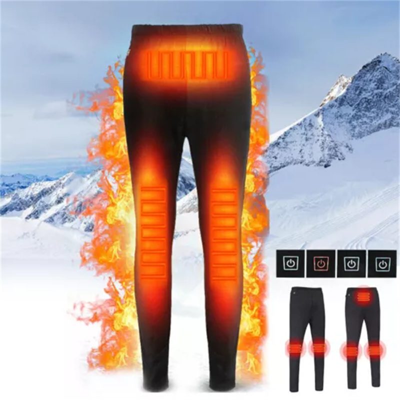 HD-02B Heating Underwear Pant Set Fleece Lined Thermal Long Sleeves Trousers Men Women Heated Suit USB Electric Thermal Underwear for Winter
