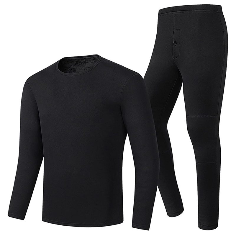 HD-02B Heating Underwear Pant Set Fleece Lined Thermal Long Sleeves Trousers Men Women Heated Suit USB Electric Thermal Underwear for Winter