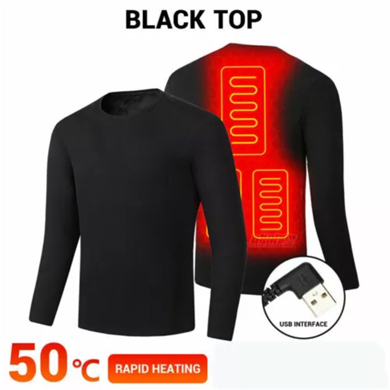 HD-02B Heating Underwear Pant Set Fleece Lined Thermal Long Sleeves Trousers Men Women Heated Suit USB Electric Thermal Underwear for Winter