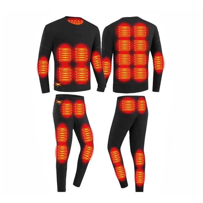 HD-28 Heating Underwear Pant Set Thermal Long Sleeves Trousers Men Women Heated Suit USB Electric Thermal Underwear for Winter