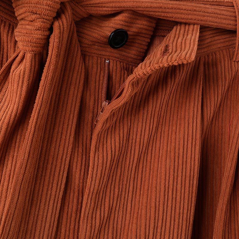 INCERUN Mens Corduroy Textured Loose-Fit Long Pant Fashion Solid Color Peplum Trousers for Men