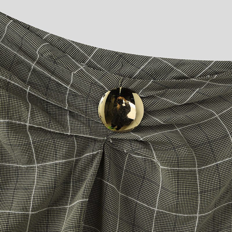 INCERUN Mens Twist Design Casual Long Pant Fashion Retro Striped Loose Fit Straight Trousers for Men