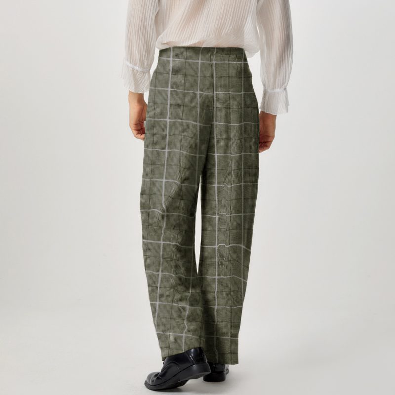 INCERUN Mens Twist Design Casual Long Pant Fashion Retro Striped Loose Fit Straight Trousers for Men