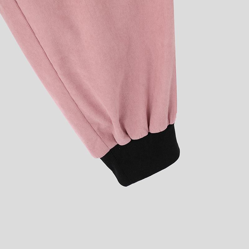 INCERUN Mens Corduroy Contrast Color Patchwork Casual Pant Comfy Casual Harem Pants Drawstring Elastic Waist Trousers for Male Large Size S-5XL