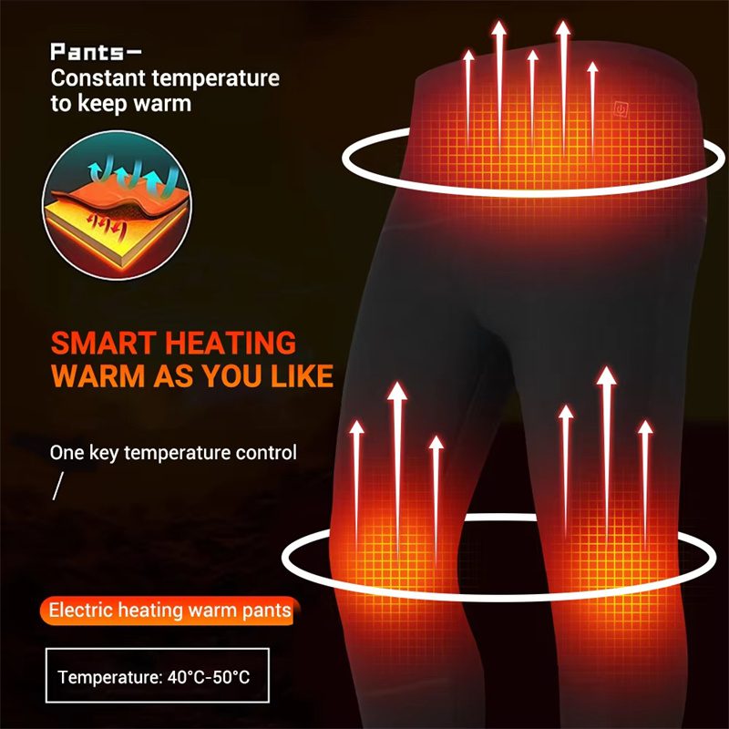 HD-28 Heating Underwear Pant Set Thermal Long Sleeves Trousers Men Women Heated Suit USB Electric Thermal Underwear for Winter