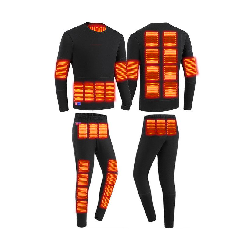 HD-30 Heating Underwear Pant Set Thermal Long Sleeves Trousers Men Women Heated Suit USB Electric Thermal Underwear for Winter
