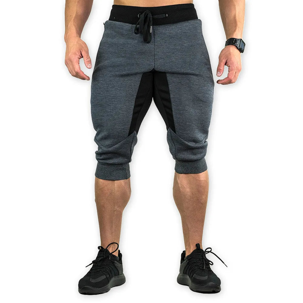 Breathable Men’s Capri Shorts – 3/4 Cotton Jogger with Three Pockets